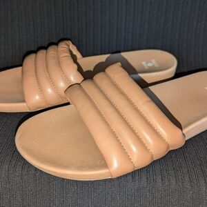 Shade And Shore Women's Tan Padded Slide Sandals Woman's Size 10